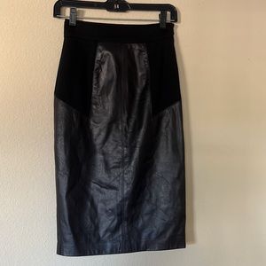 Diane Von Furstenberg Leather Pencil Skirt 0